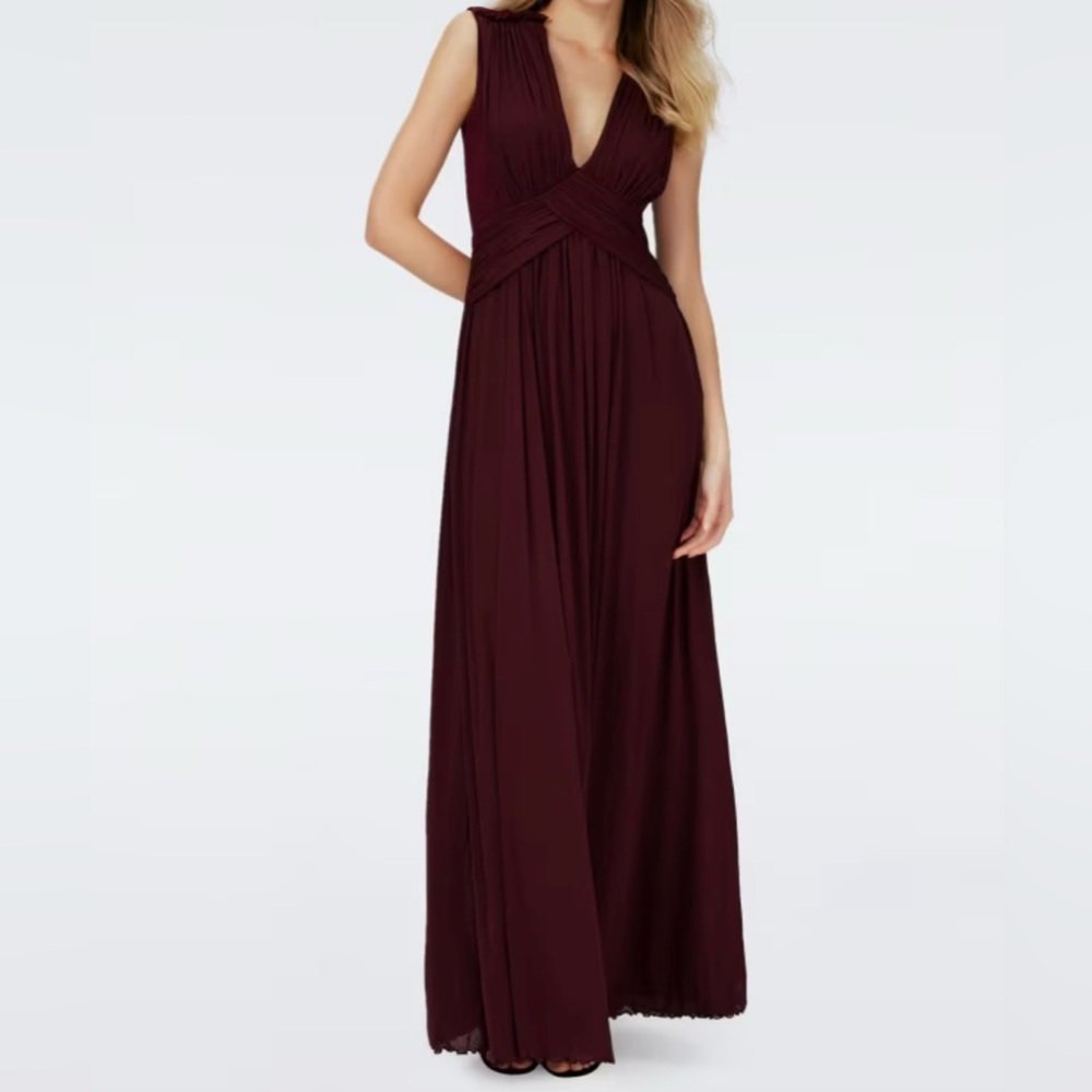 NWT DVF Diane von Furstenburg Marika dress M wine pink